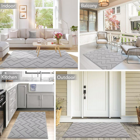 hicorfe Dirt Trapper Doormat low-profile design prevents door snagging.