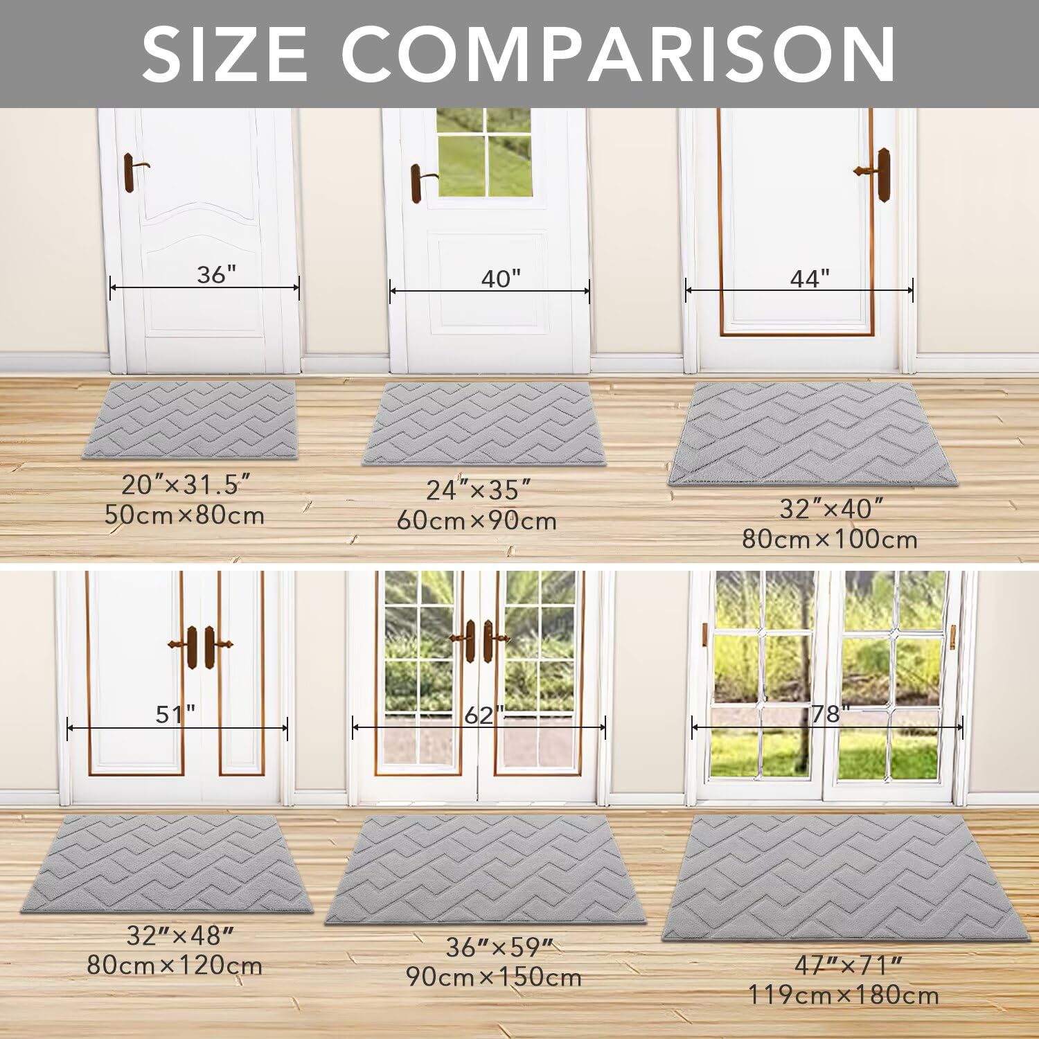 hicorfe Dirt Trapper Doormat features non-slip backing that keeps it in place.