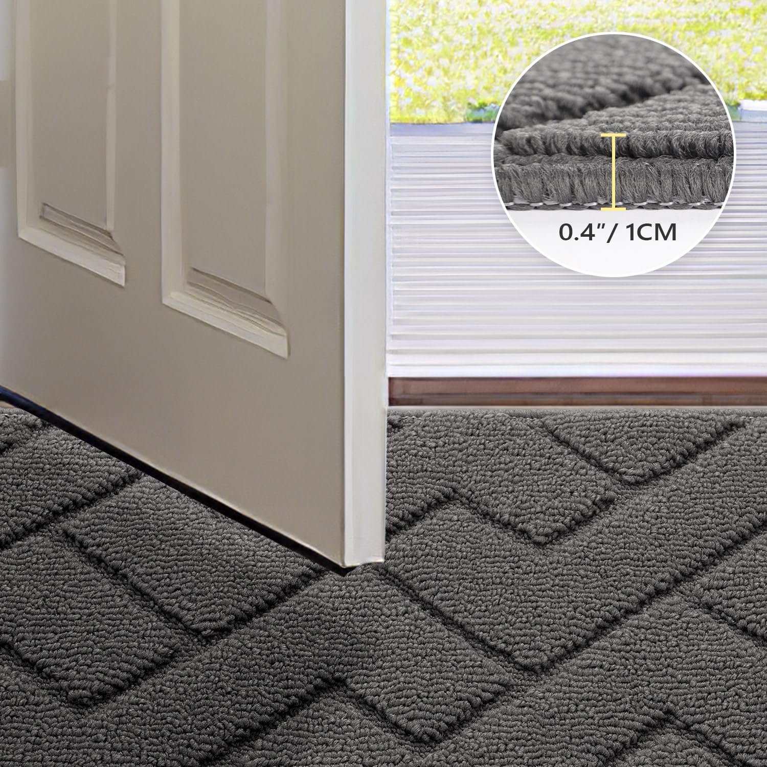hicorfe Dirt Trapper Doormat washable material for easy cleaning