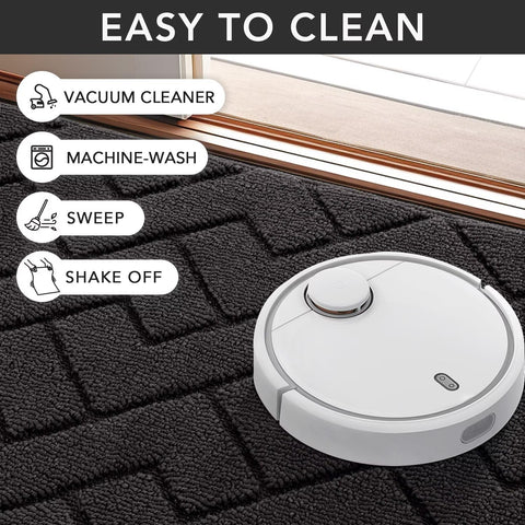 hicorfe dog paw-friendly entry mat keeps entryway clean.