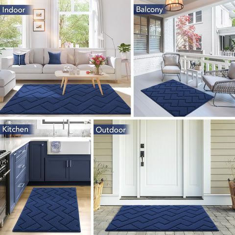hicorfe non-slip rubber backing keeps mat in place and floors safe
