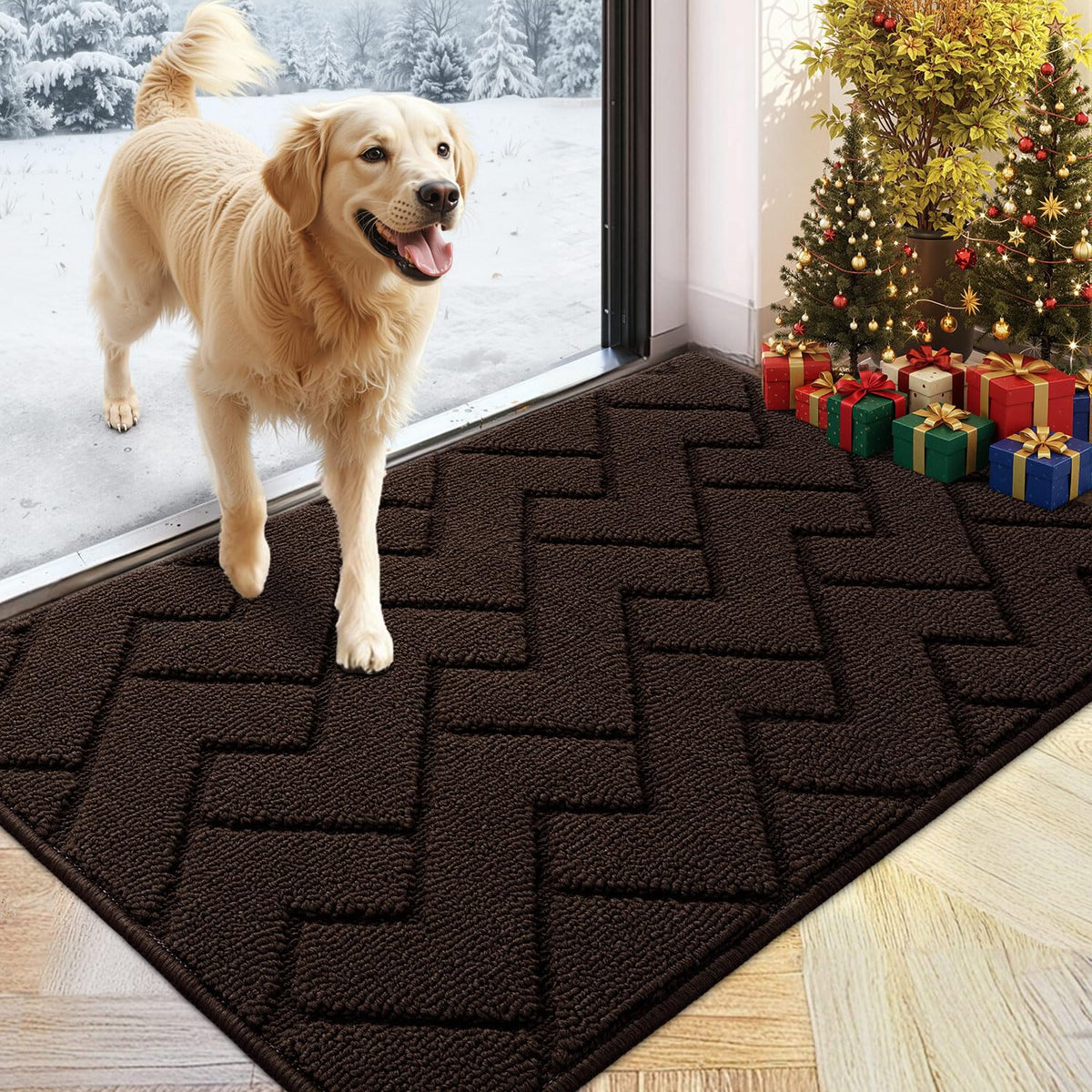 hicorfe front-door mat absorbs moisture to keep entry floors clean and dry.