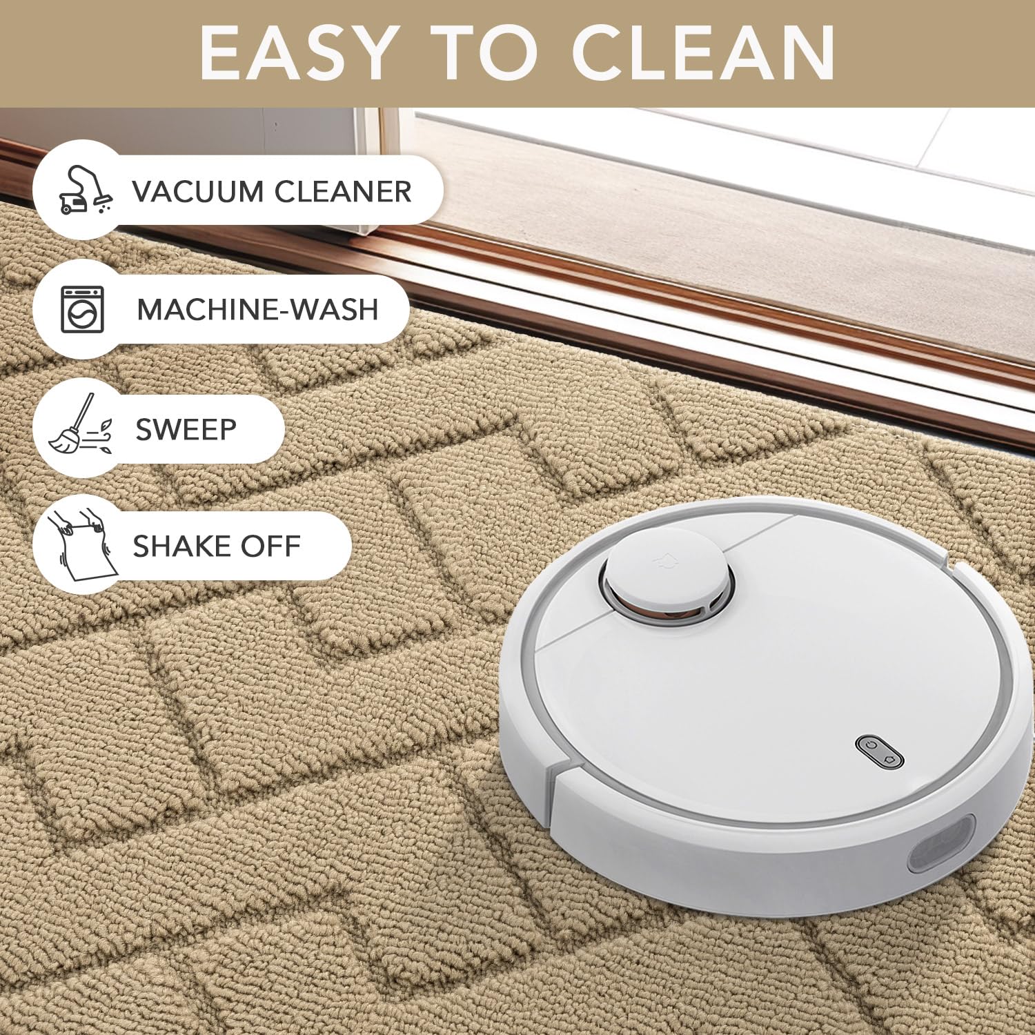 hicorfe front door mat beige color complements any décor
