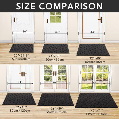 hicorfe 36x59 low-profile doormat fits doors without sticking
