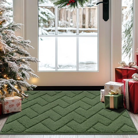 hicorfe indoor doormat with absorbent fibers captures moisture and dirt at entryways