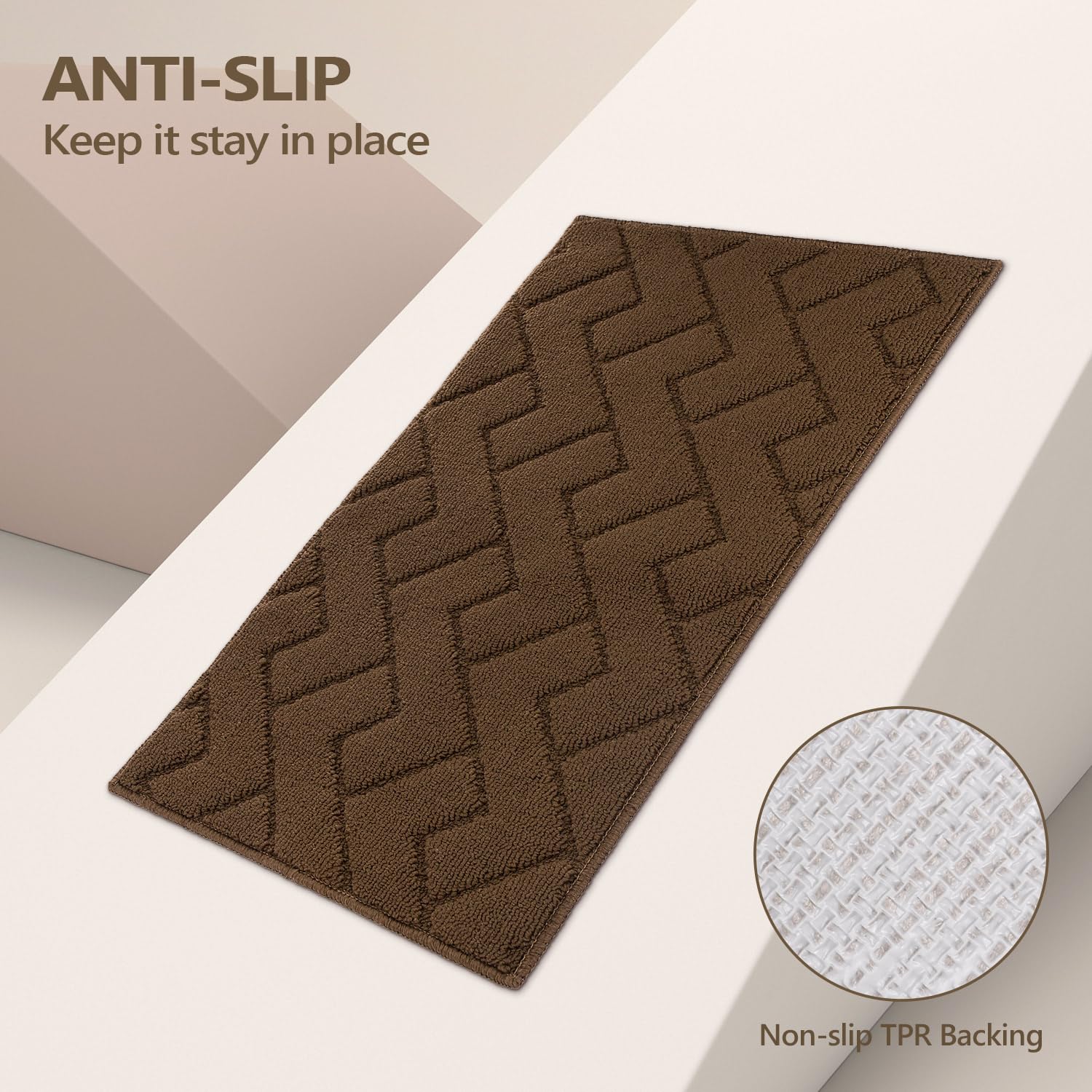 hicorfe doormat captures mud and dust before it spreads indoors.
