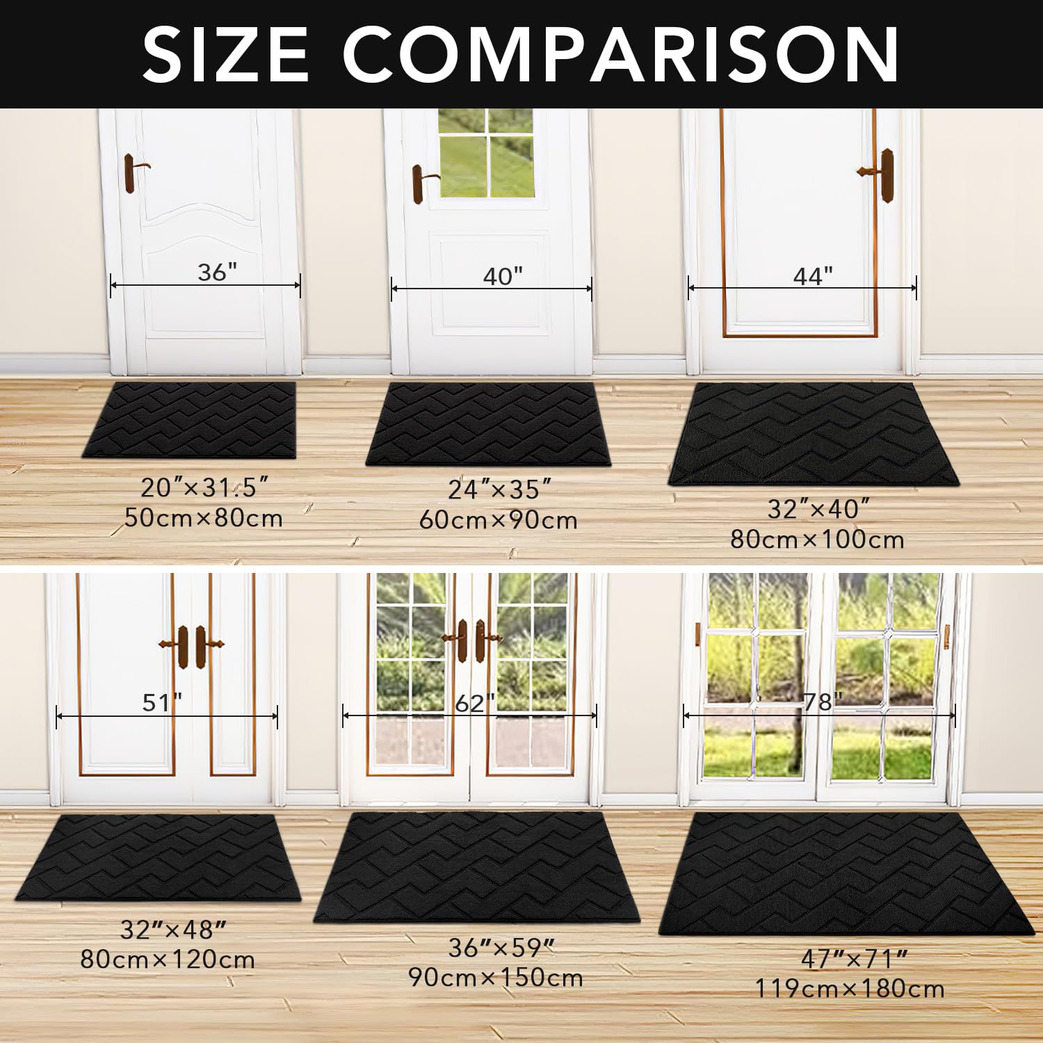 hicorfe indoor mat suitable for entryways in all weather conditions.