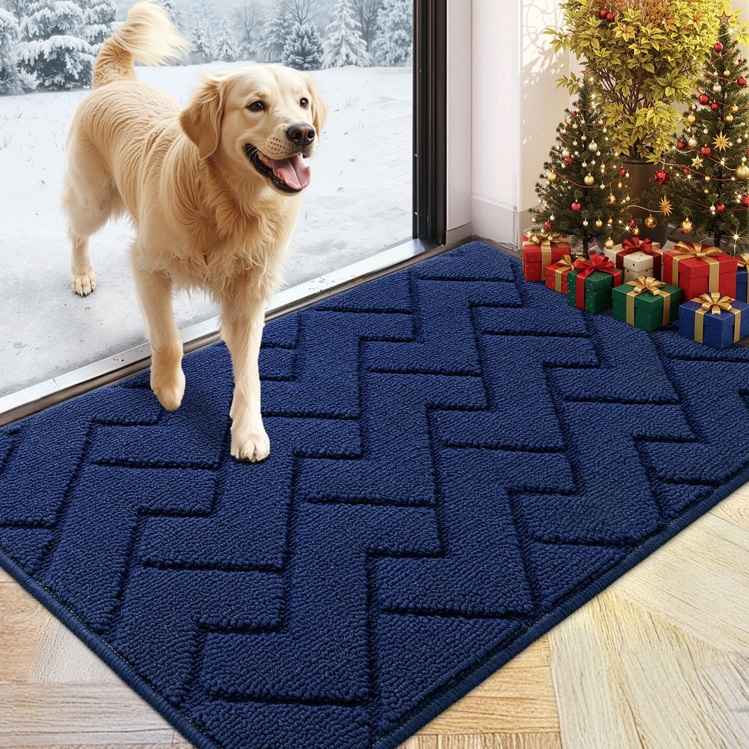 hicorfe indoor doormat navy front door for moisture absorption and stylish entry
