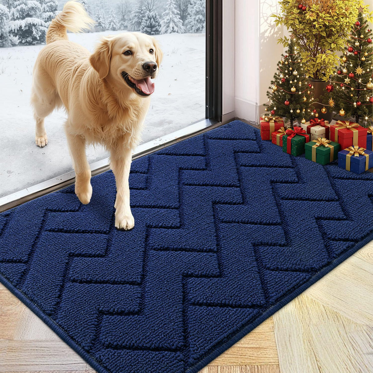 hicorfe indoor doormat navy front door for moisture absorption and stylish entry