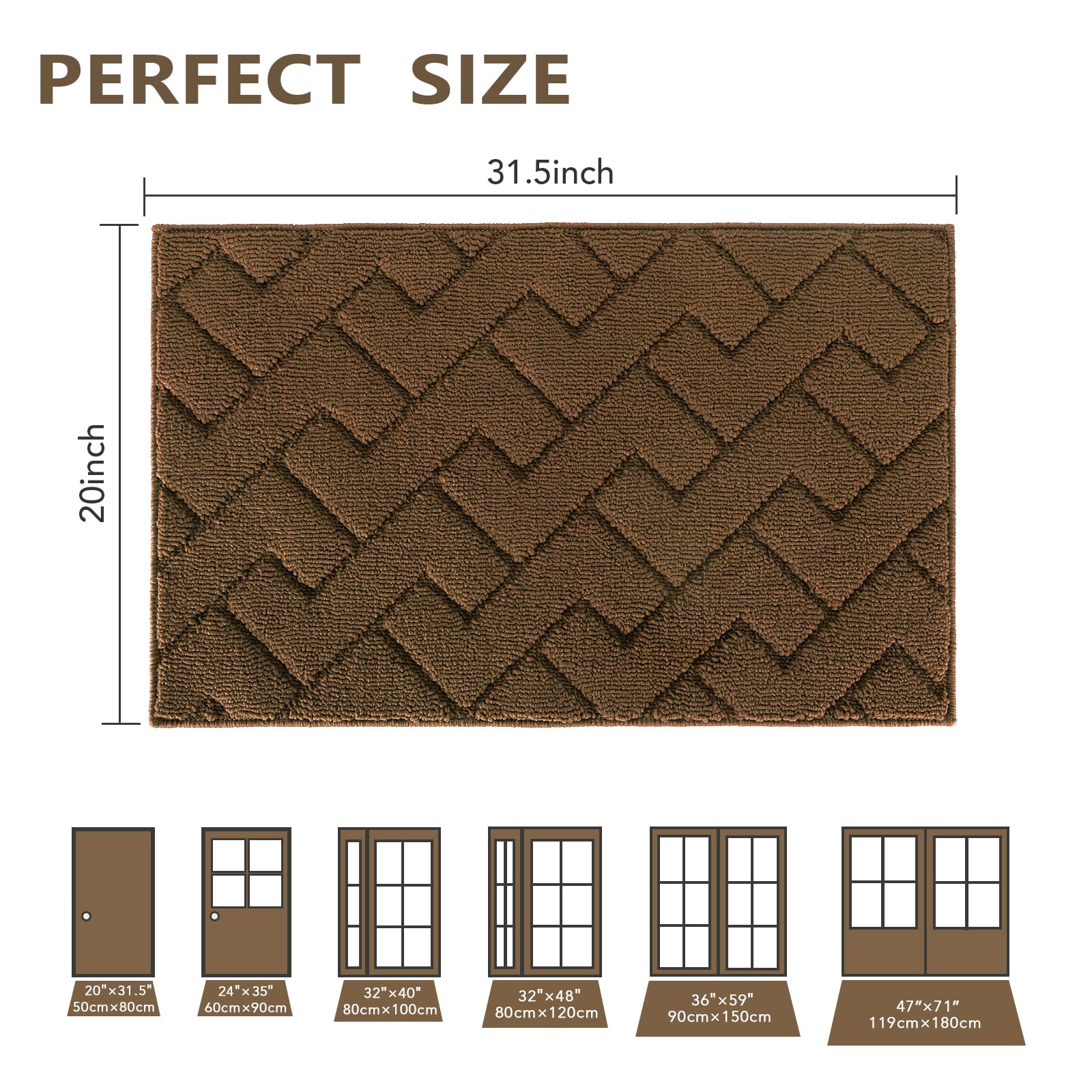 hicorfe doormat non-slip backing keeps footing secure on entryways.
