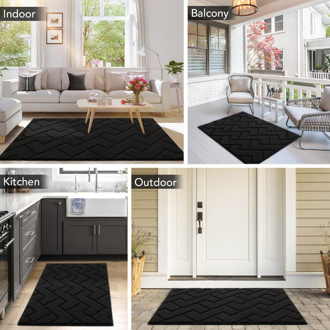 hicorfe doormat shows non-slip backing protecting floors from scuffs.