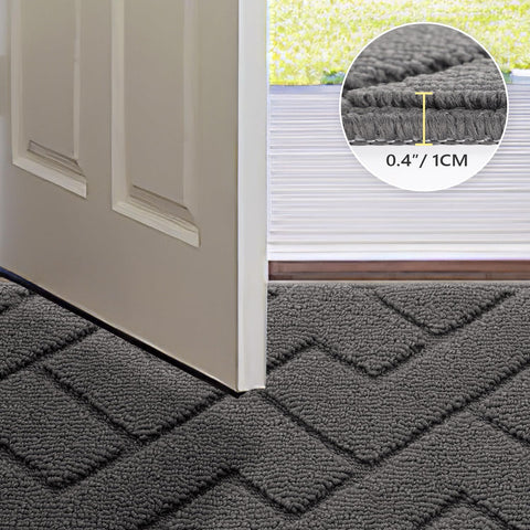 hicorfe indoor doormat is machine washable for easy cleaning.