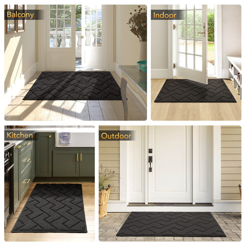 hicorfe indoor-outdoor welcome mat blends with home decor