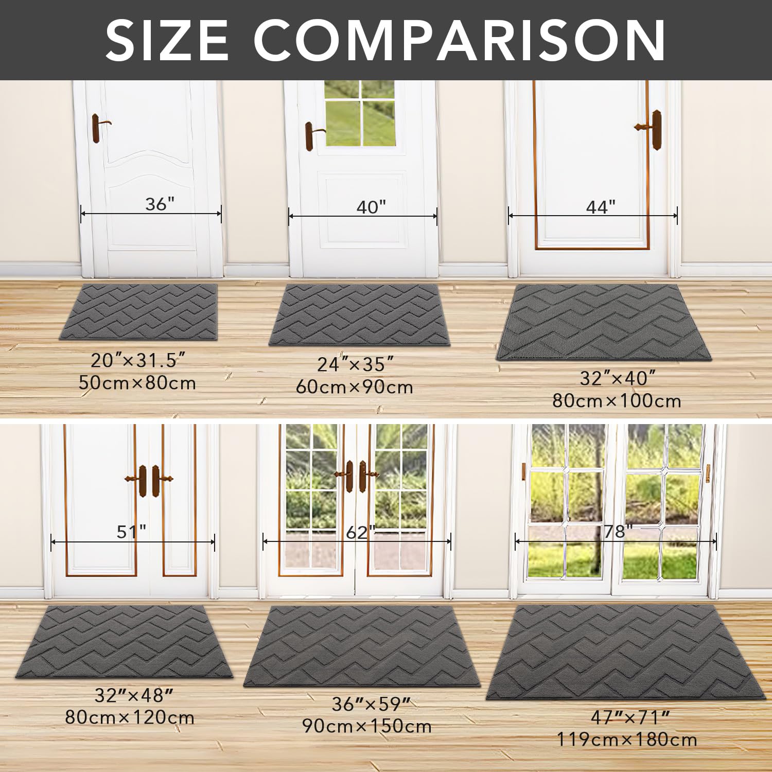 Hicorfe washable entry mat grey offers easy maintenance and quick refresh