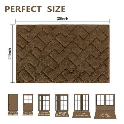 hicorfe welcome mat outdoor indoor resists stains and fading