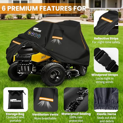 HICOVER windproof cover with air vents and reflective strips for safety
