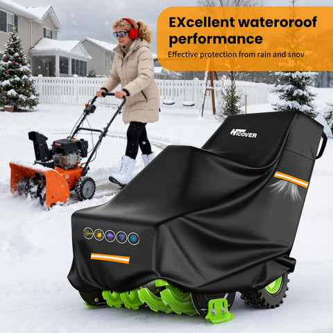 HICOVER snowblower cover vent ports reduce condensation while protecting the machine.