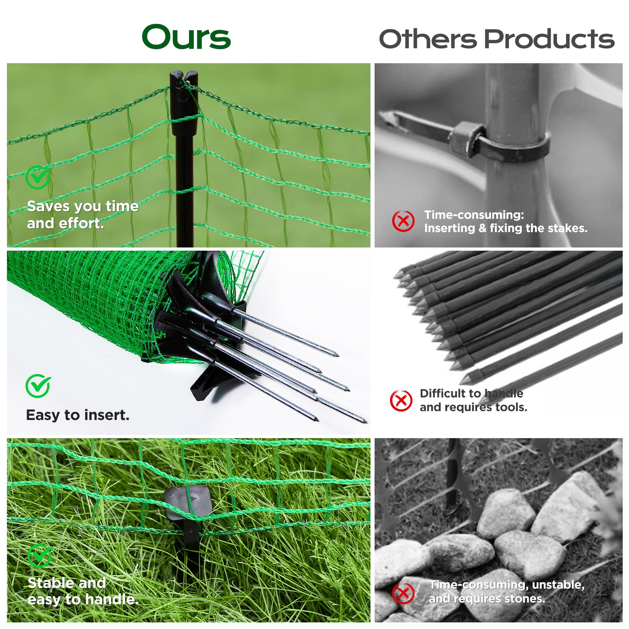 HIDALIFE portable garden fence roll for easy storage and reuse