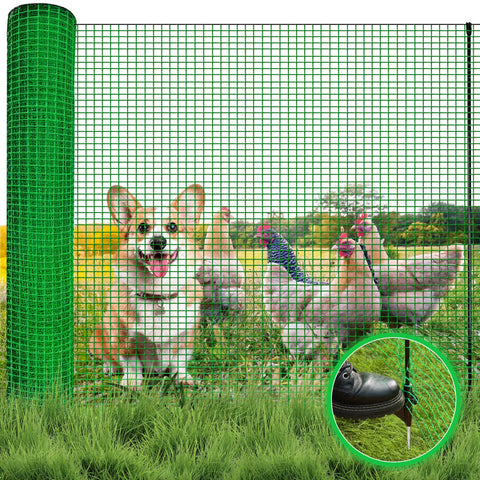 Hidalife temporary fence with 50ft mesh for flexible yard safety and containment