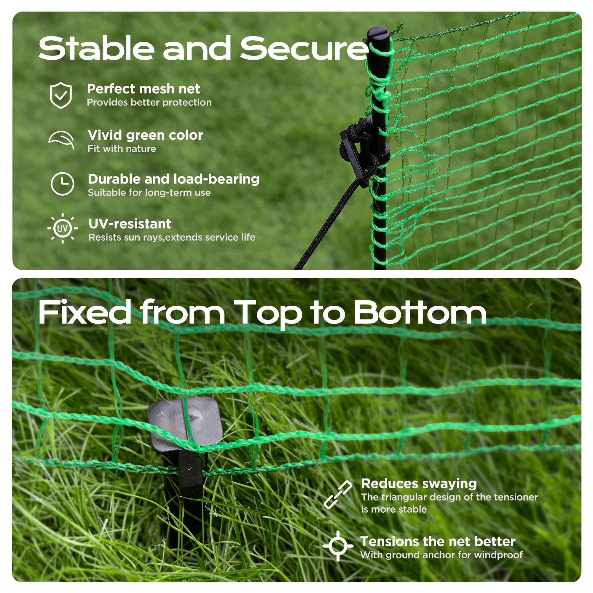 HIDALIFE UV-resistant nylon fence with reinforced ribs for durability