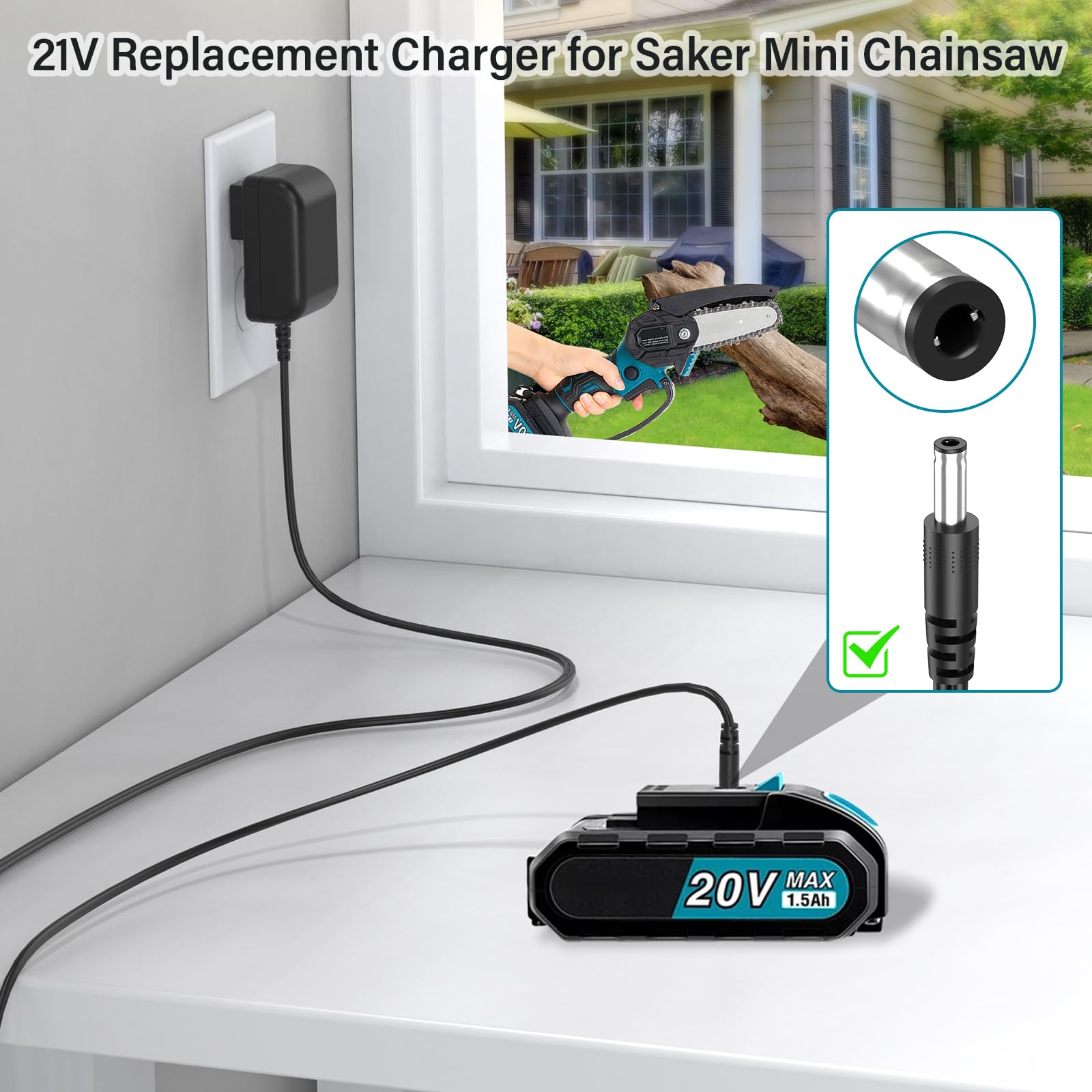 Six-foot cord provides extended reach for convenient outdoor charging.