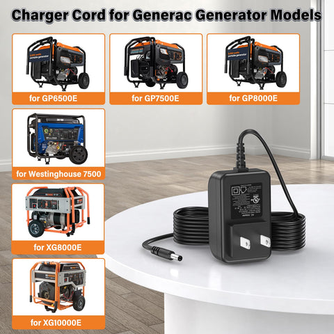 HIENADTOR charger cord for Generac XG10000E supports universal input for global use
