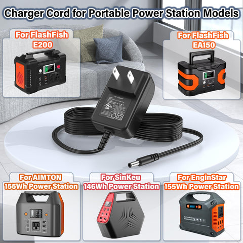 HIENADTOR FlashFish-E200 charger with extended 6 ft cord for flexible use.
