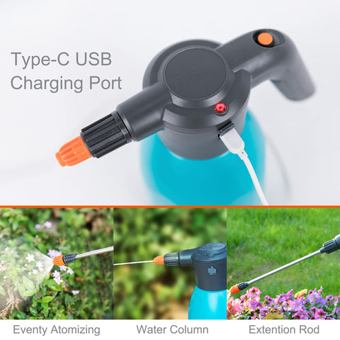 HIFAY ES2-PRO rotatable nozzle demonstrating adjustable spray patterns for plants