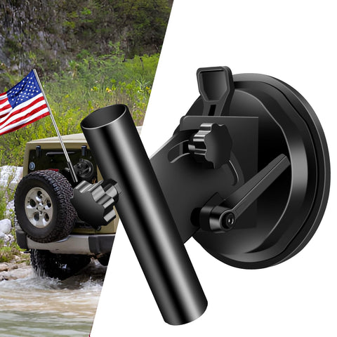 Hifor car flag pole with suction base for stable RV and trailer mounting