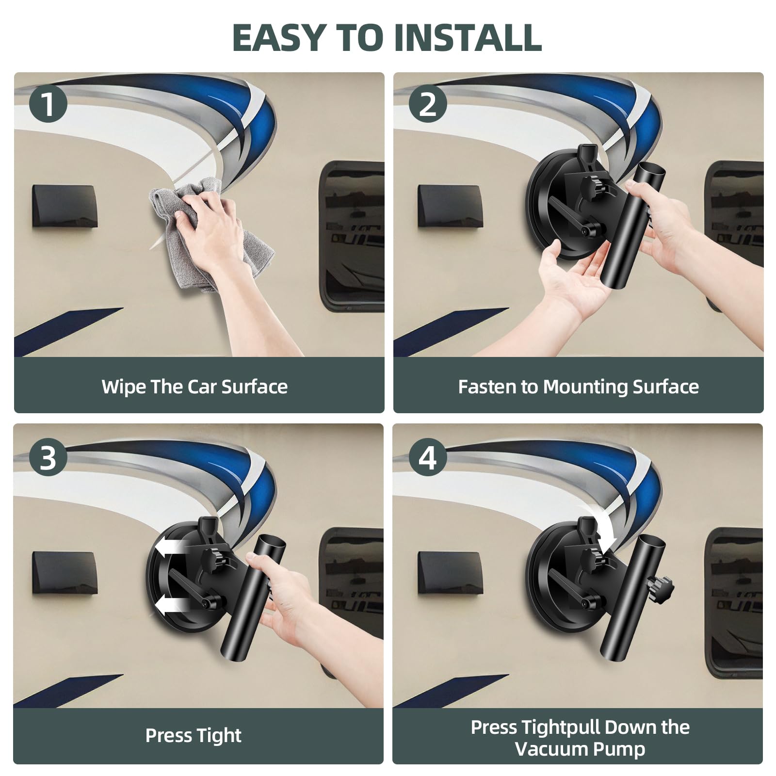 Hifor easy installation shows no drilling required for rapid setup.