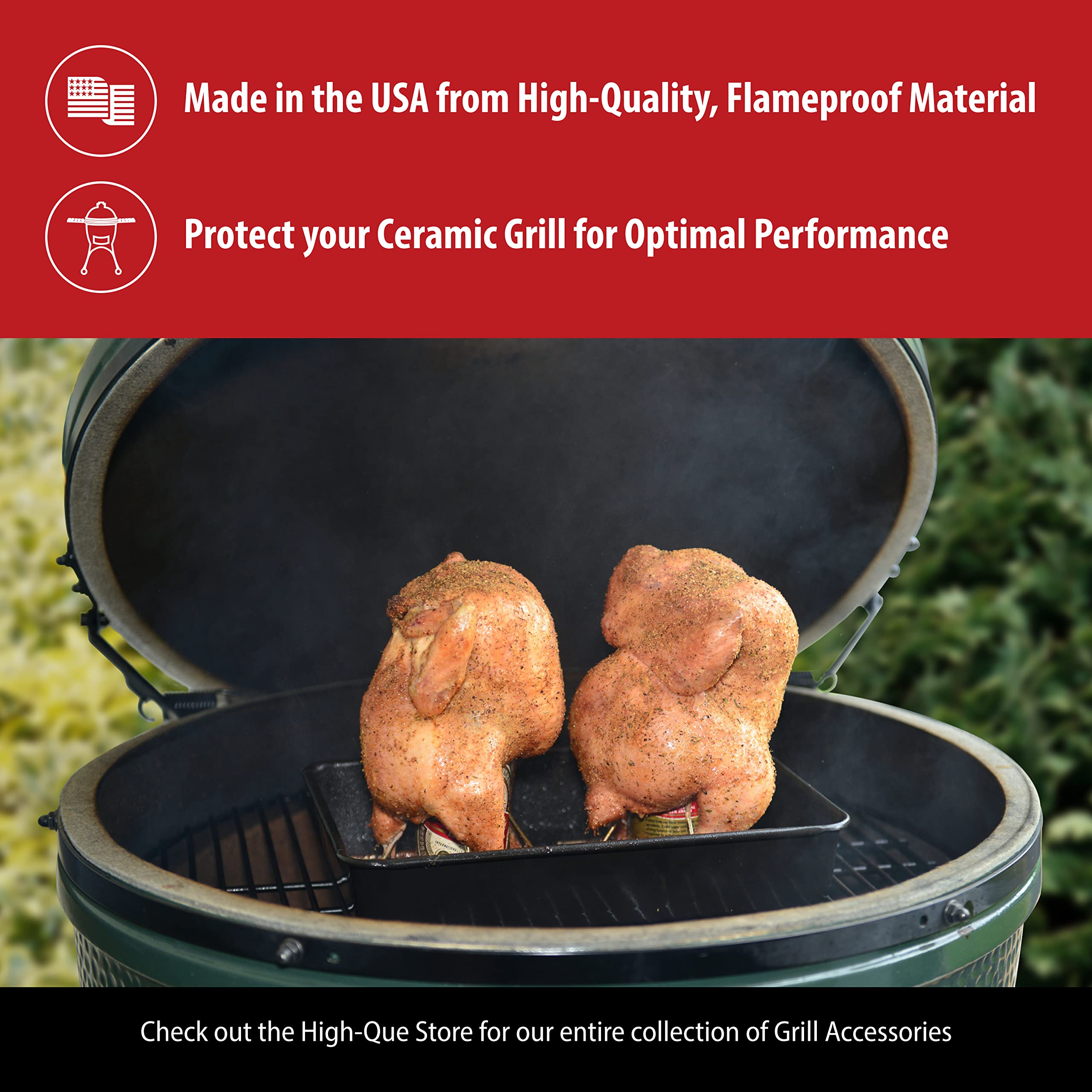 Gasket installed on a large Big Green Egg demonstrates a seamless peel-and-stick install.