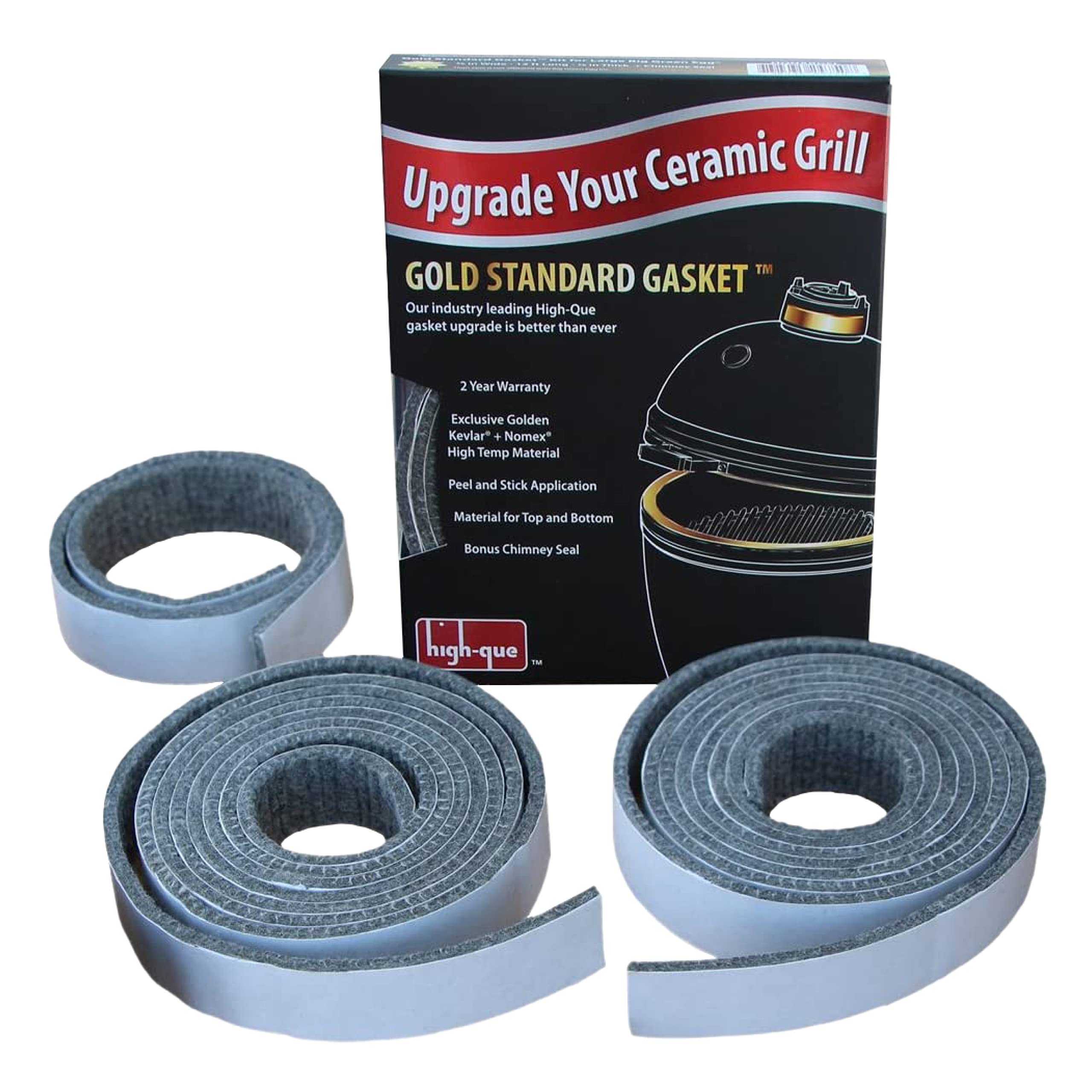 High-Que Gold Standard adhesive gasket for Big Green Egg delivers a durable, heat-ready seal.