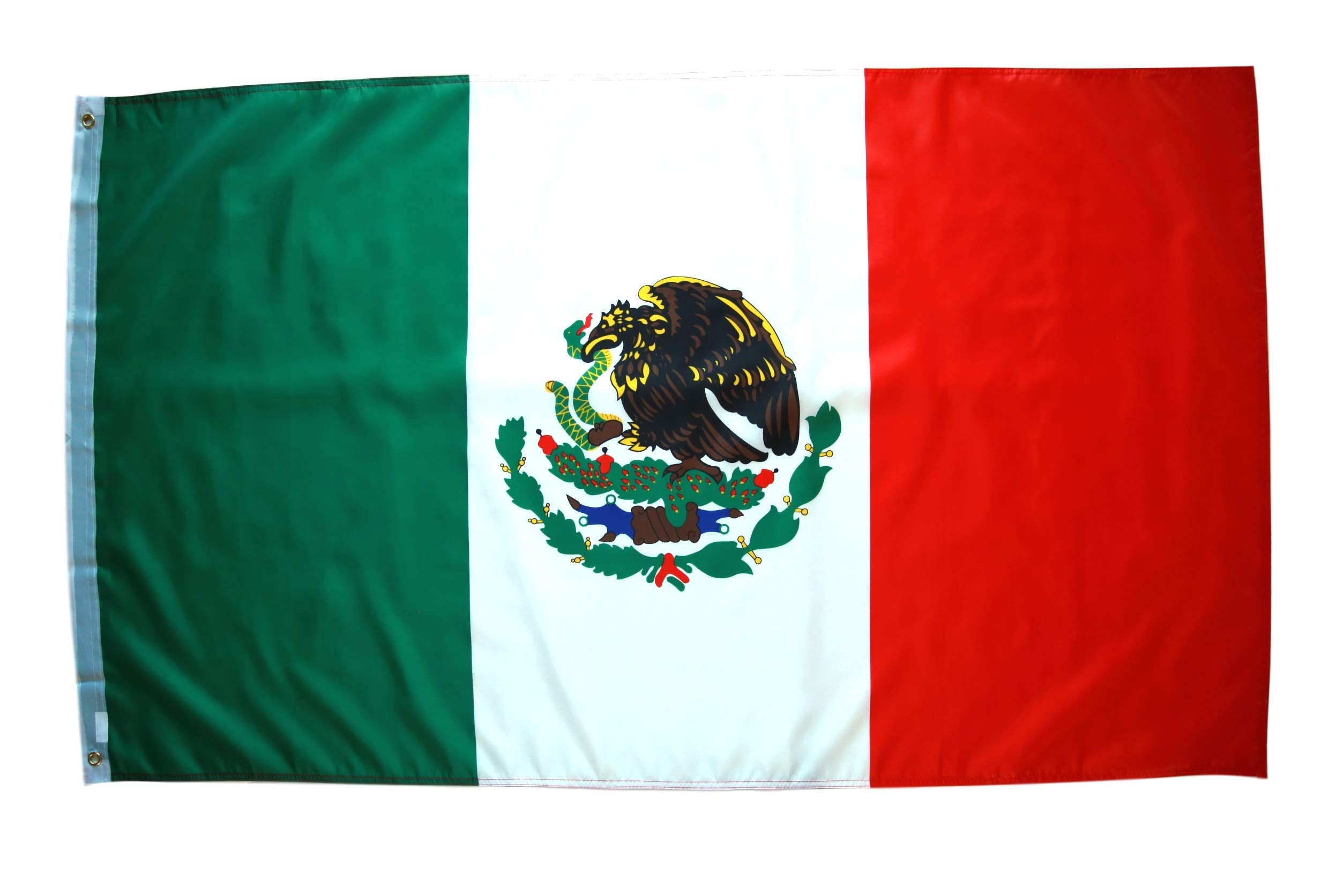 High Supply 3x5 Mexico flag front view with vibrant colors for outdoor display