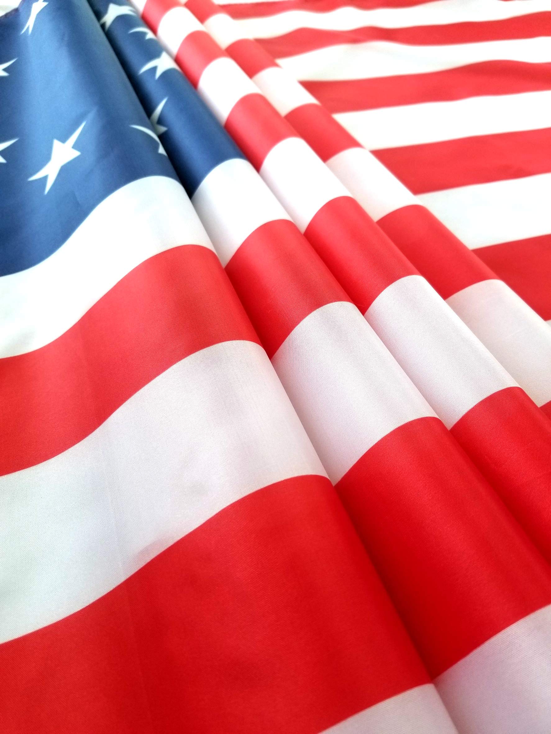 High Supply Betsy Ross flag features double stitched edges for lasting outdoor use.