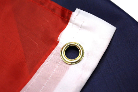 High Supply flag indoor display example showing vivid color and detail