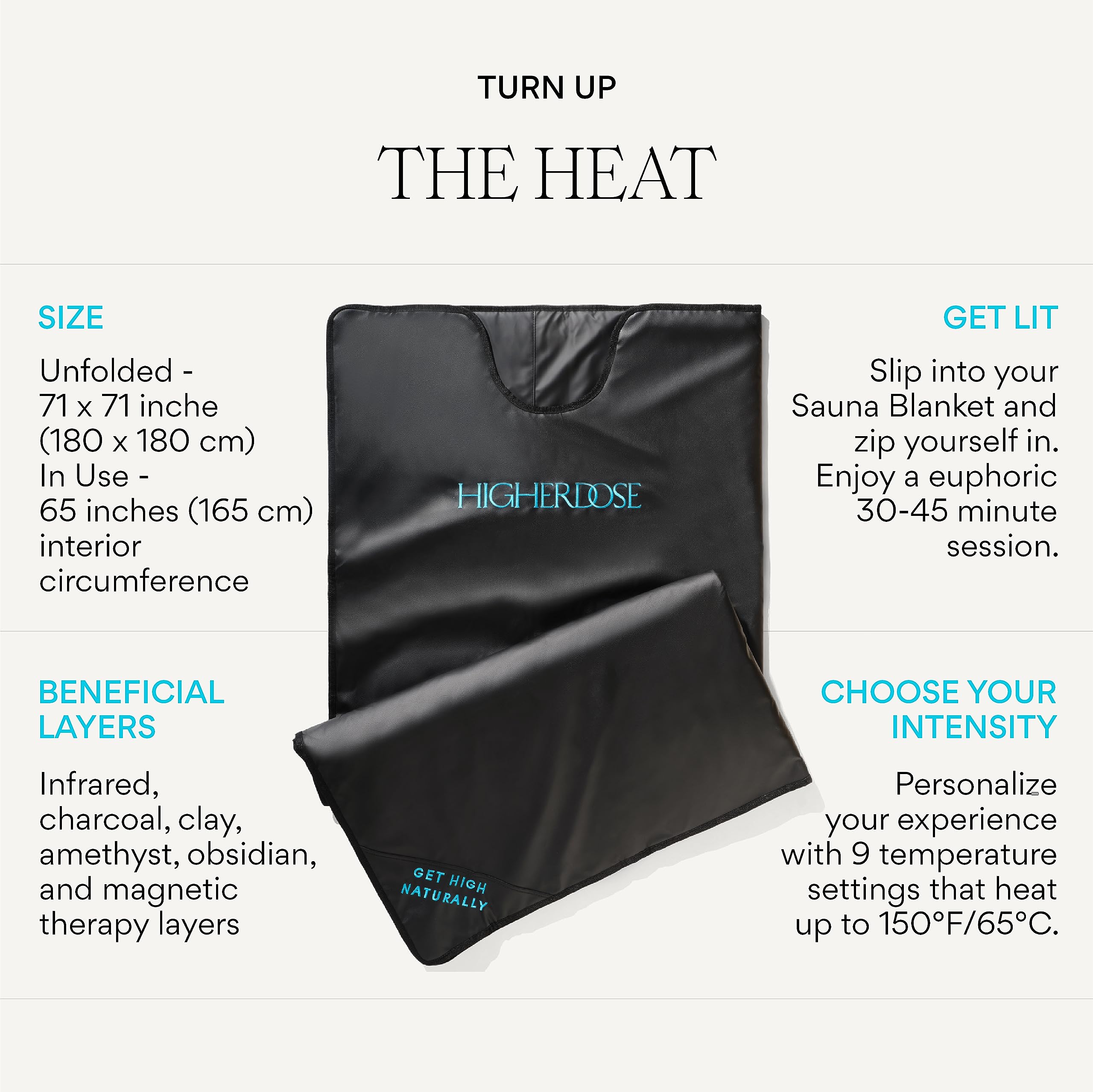 HigherDOSE full-body wrap demonstration for convenient at-home wellness.