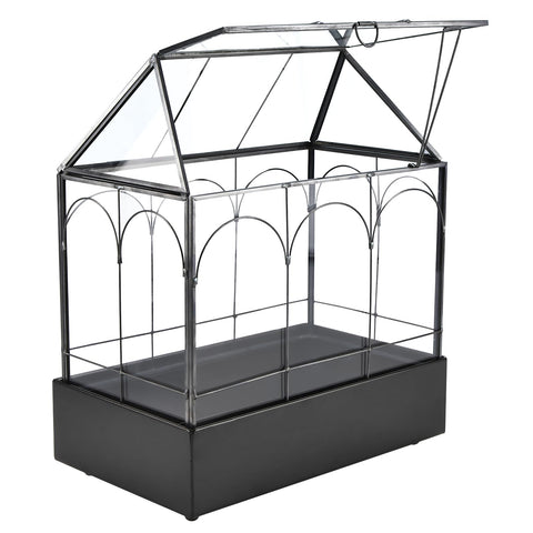 HighFree glass terrarium with hinged lid for easy ventilation and care of tiny plants.