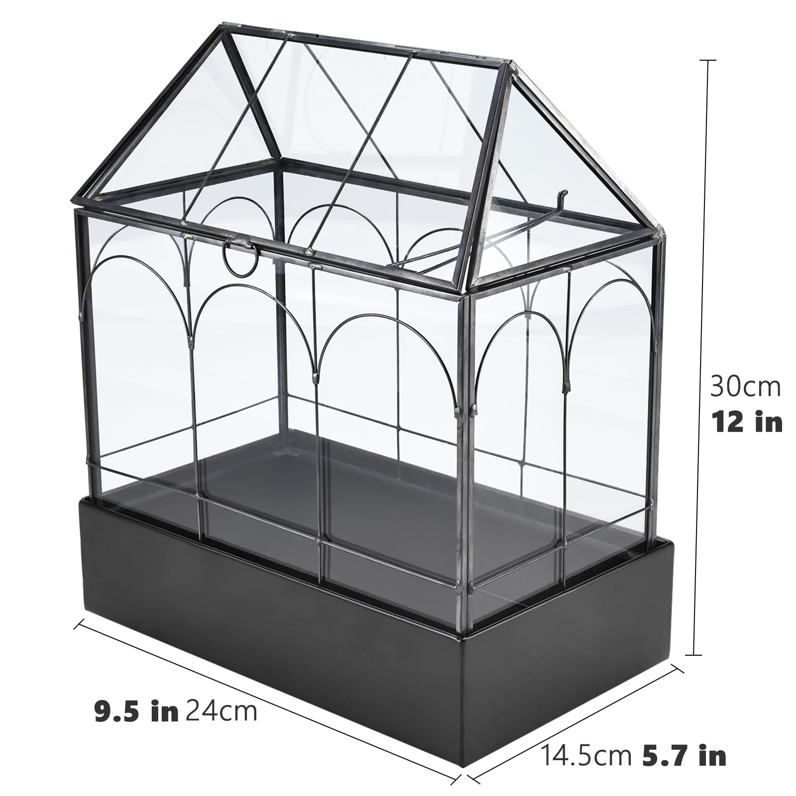 HighFree waterproof metal tray keeps soil and runoff contained while you arrange decor.