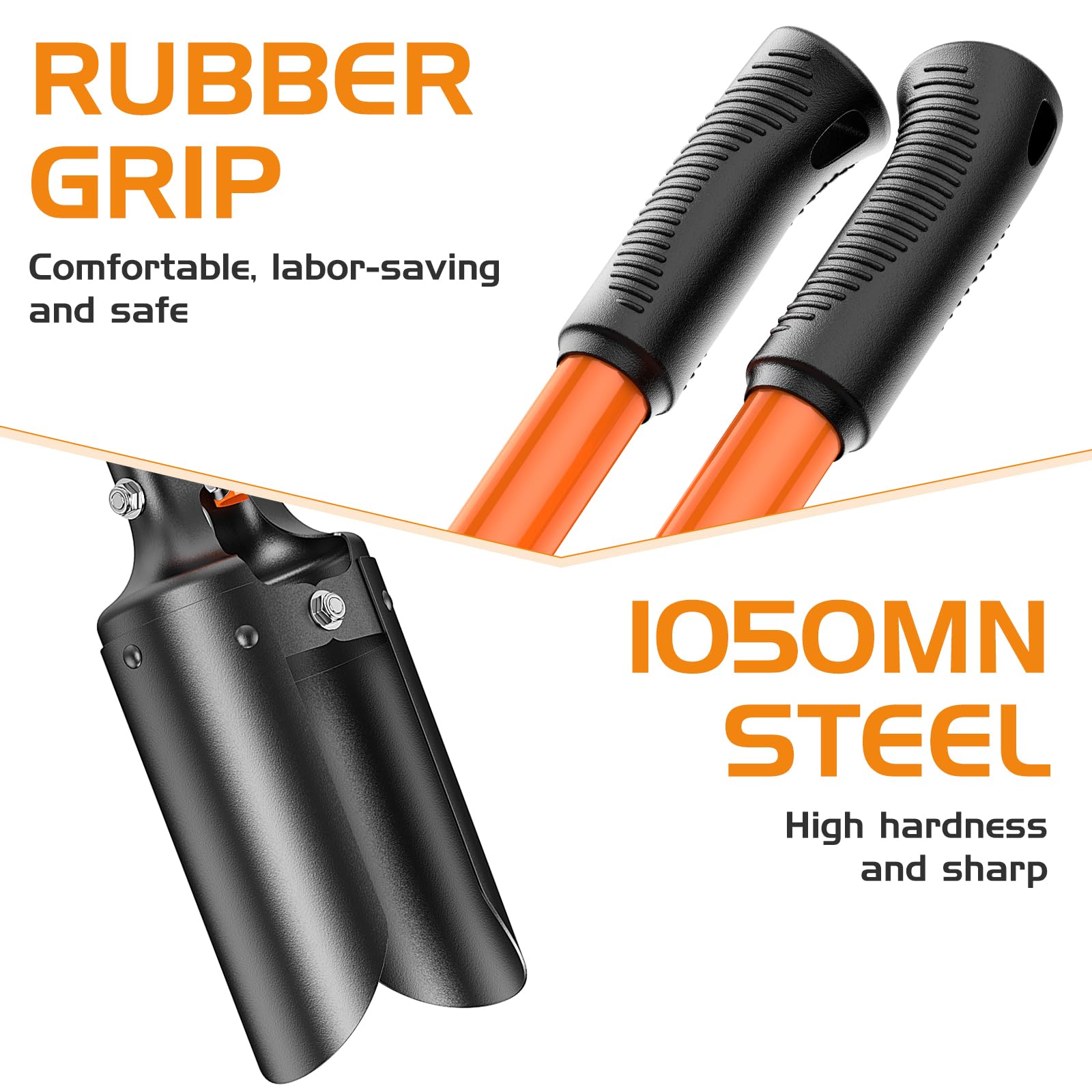 HIGHLIGHT curved carbon steel blades enable faster soil penetration