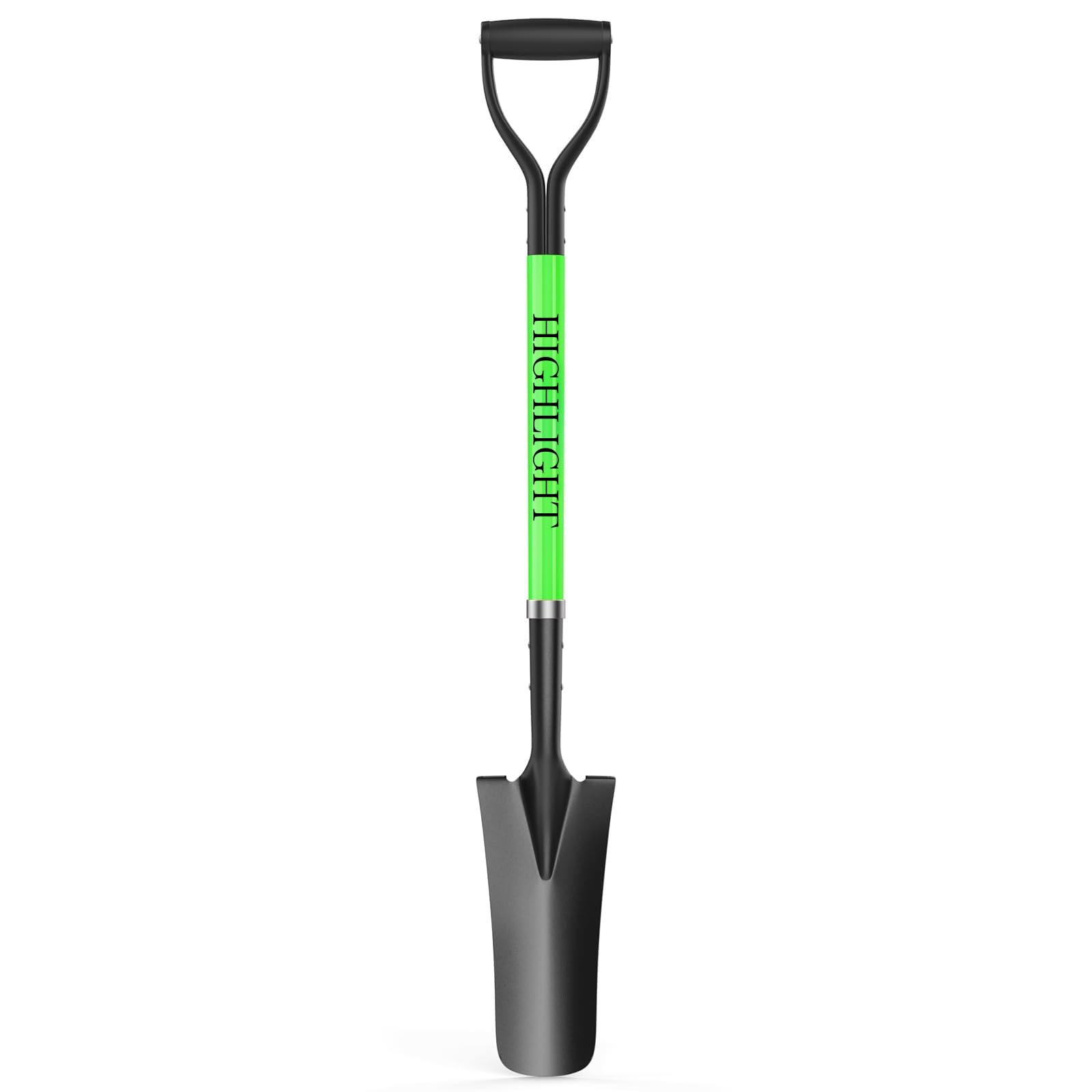 HIGHLIGHT Spade Shovel 45-inch D-grip for precise transplanting tasks.