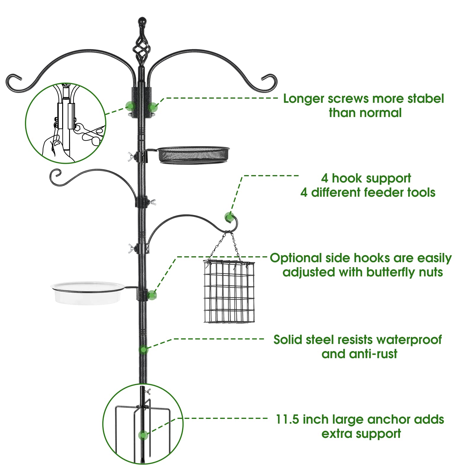 Highpro weatherproof metal construction ensures durable garden use.