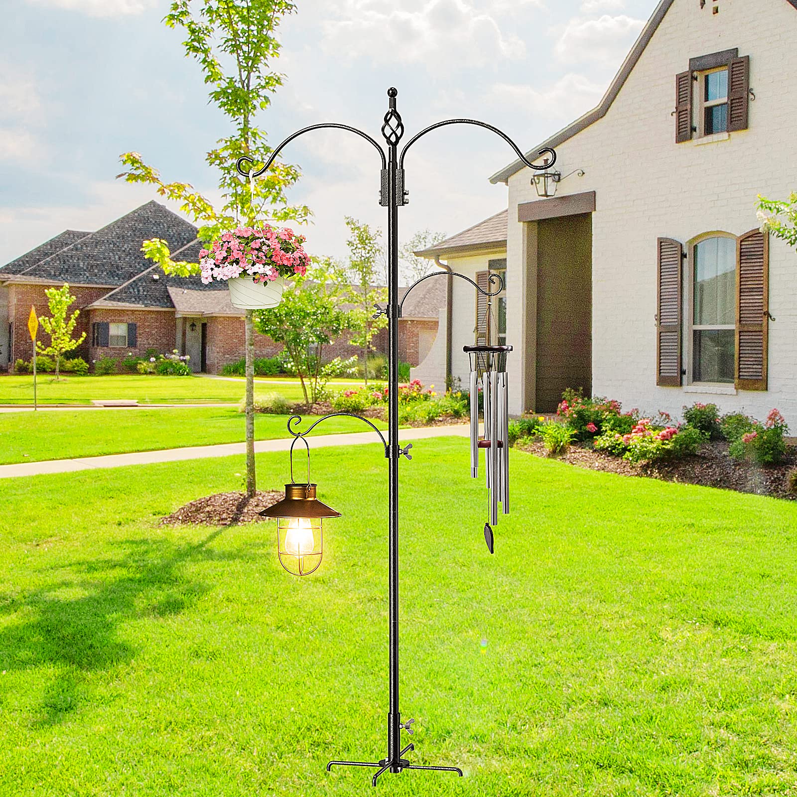 Highpro bird feeder pole with 5-prong base for stability