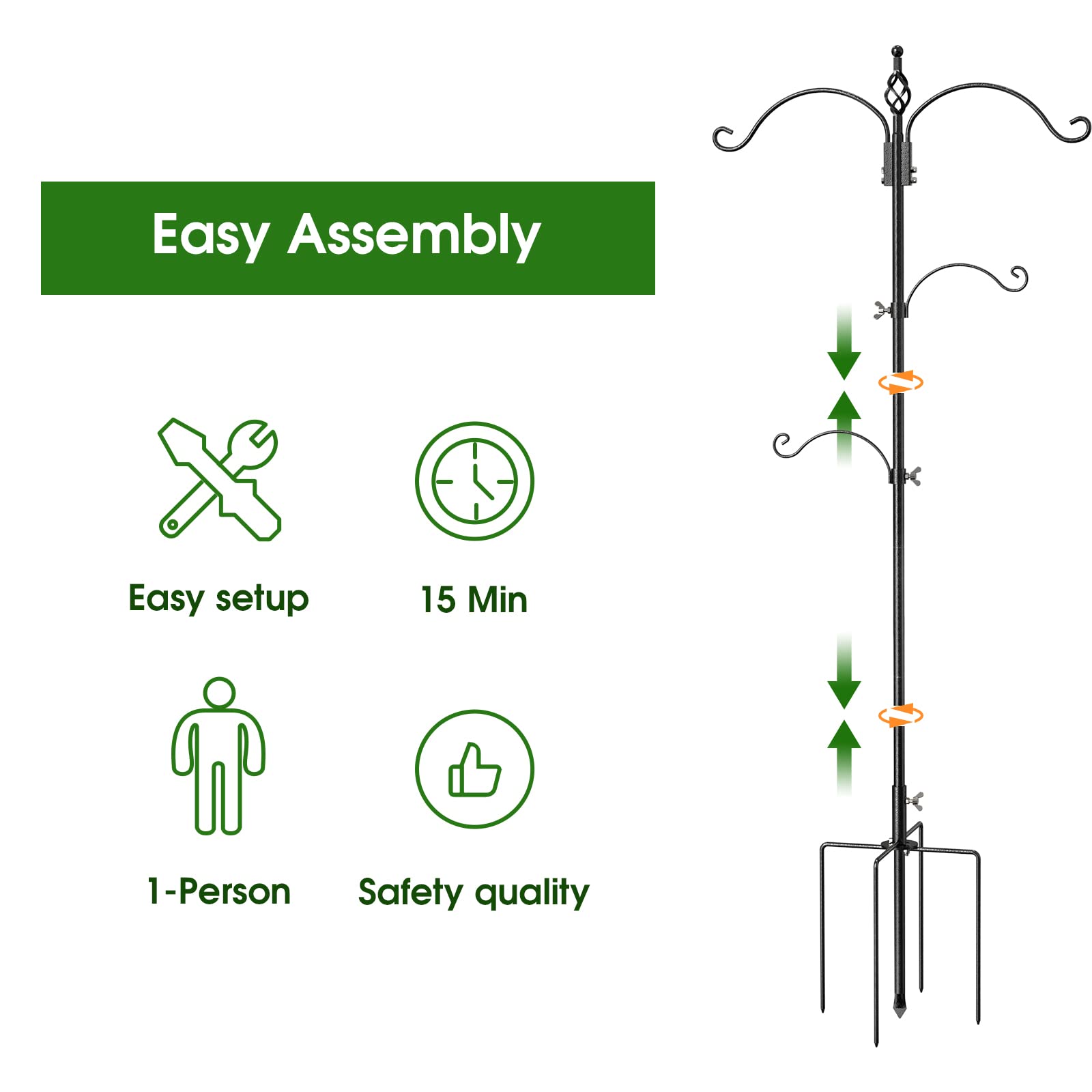Highpro bird feeder pole outdoor setup shown in garden