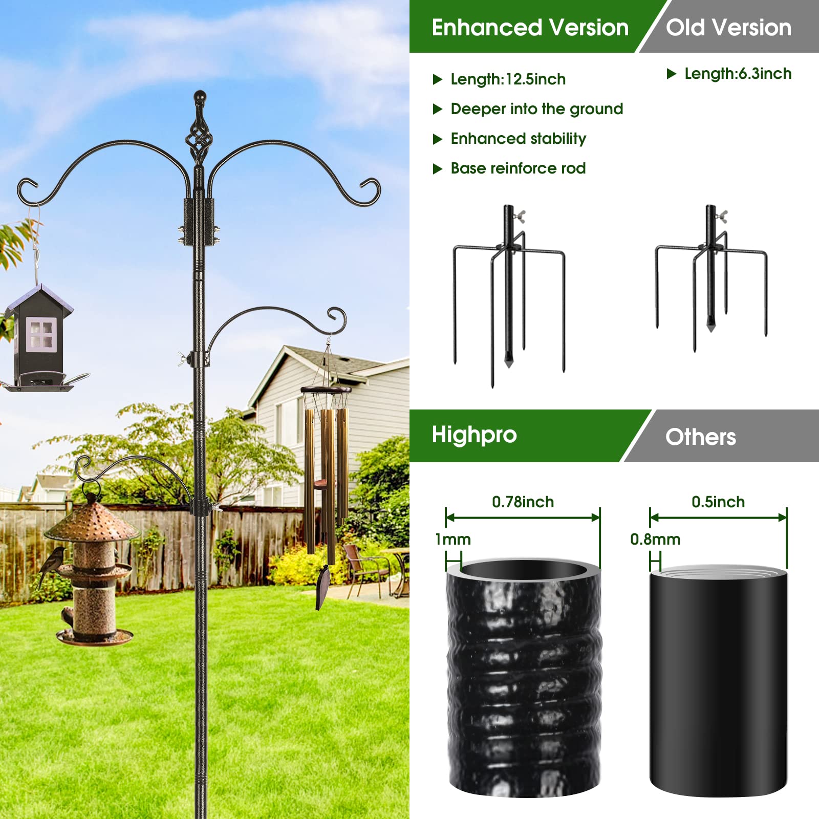 Highpro hummingbird feeder stand suitable for outdoor use