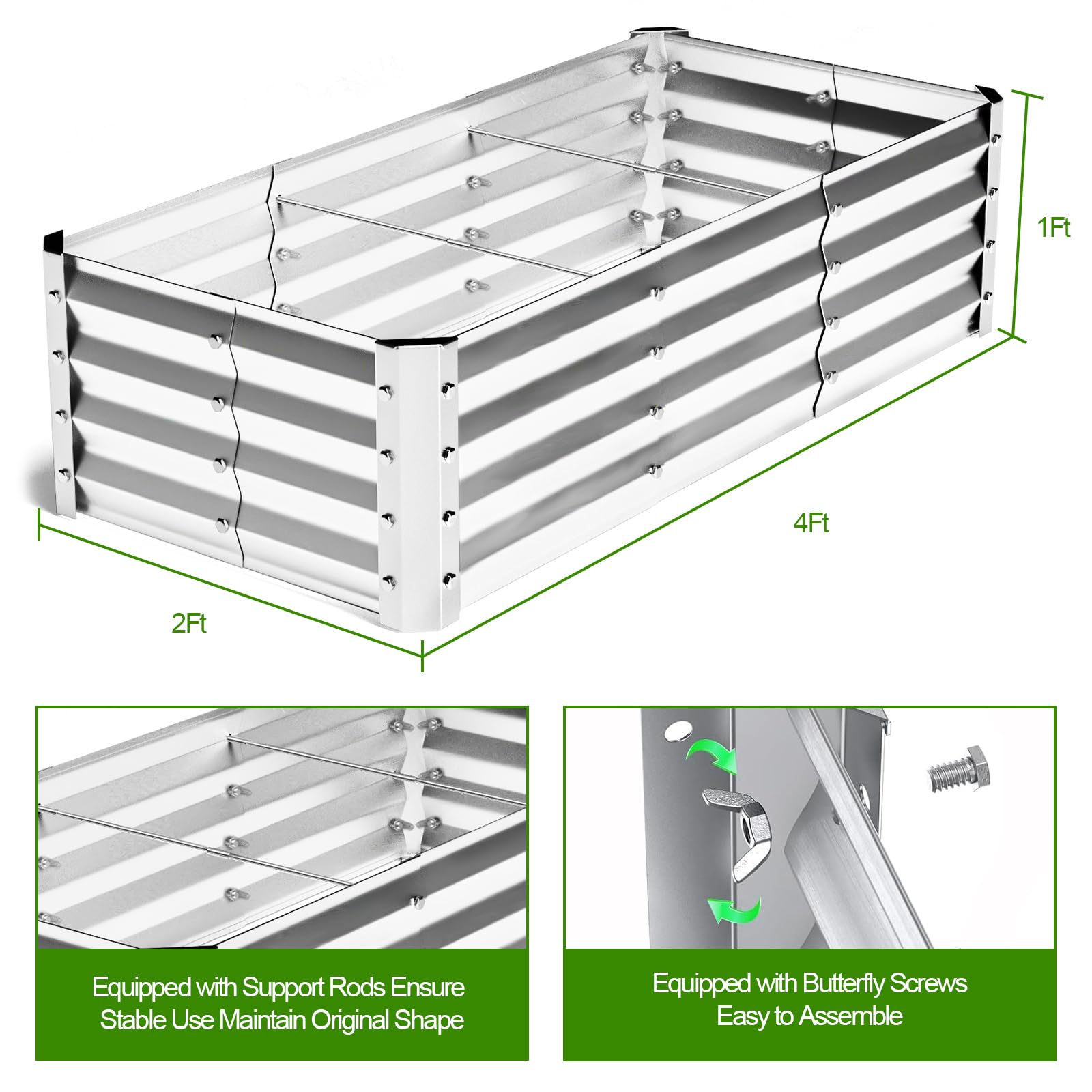 Highpro large-growing-space bed ideal for vegetables, herbs, and decorative blooms