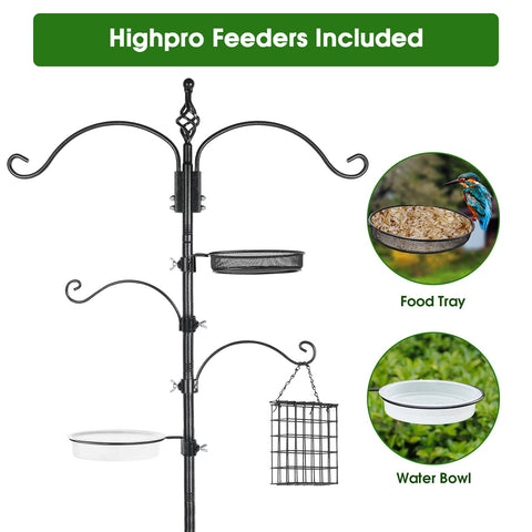 Highpro top-hooks setup for hanging bird feeders and planters.