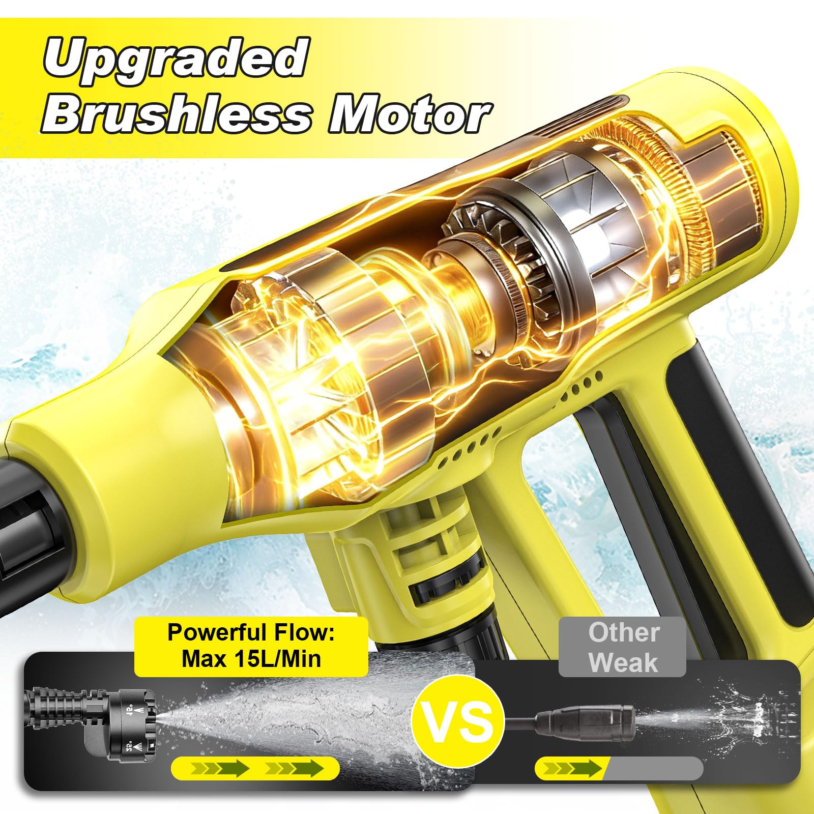 Highsam 6-in-1 nozzle offers targeted spray for cars, windows, and patios.