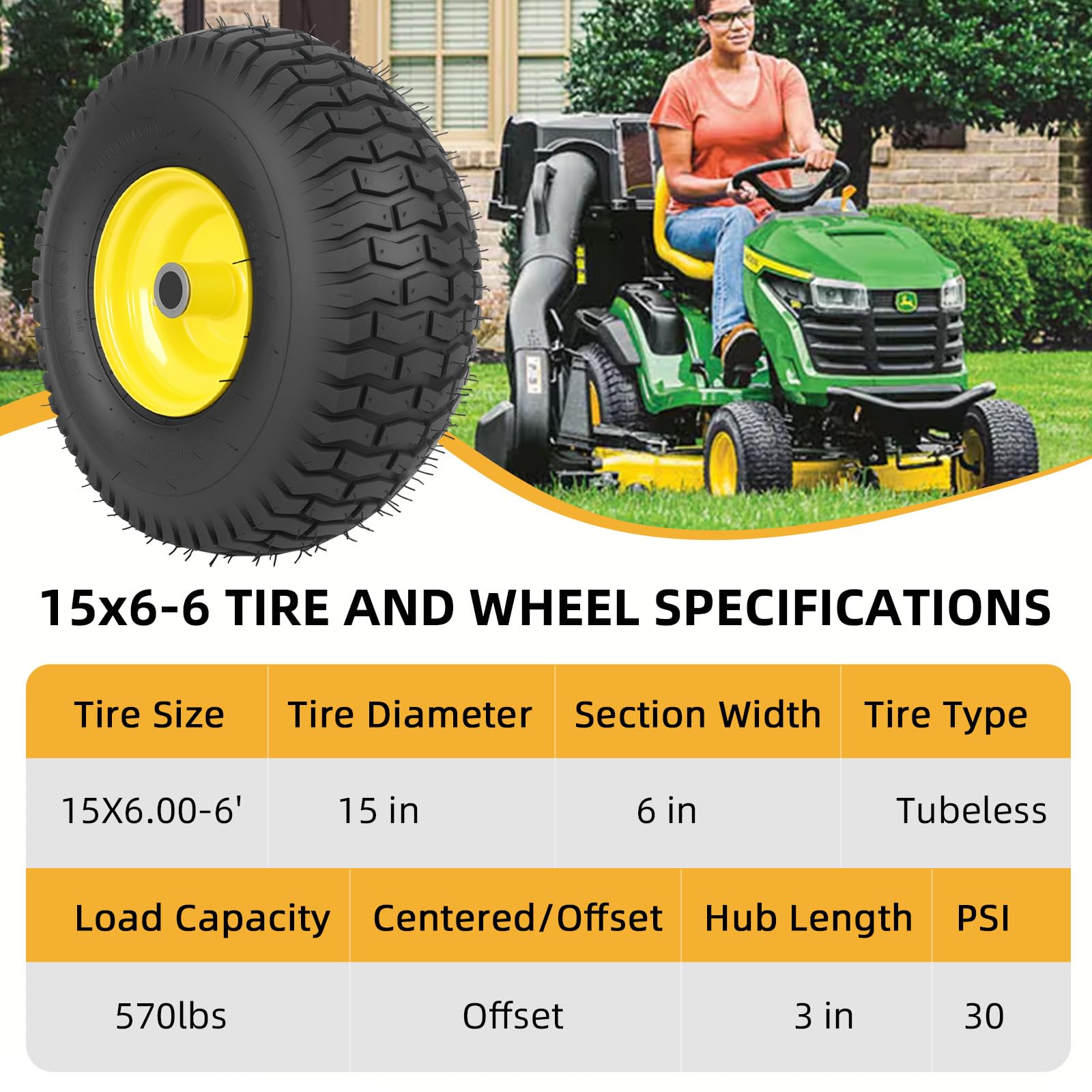 Hightall tire demonstrates 570 lb load capacity for rugged tasks.