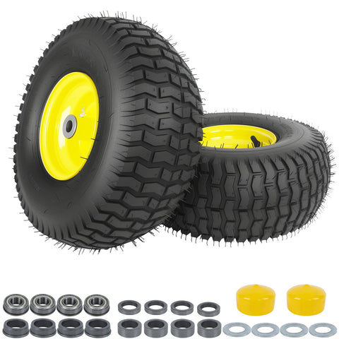 Hightall tubeless lawn mower tire close-up with puncture-resistant rubber.