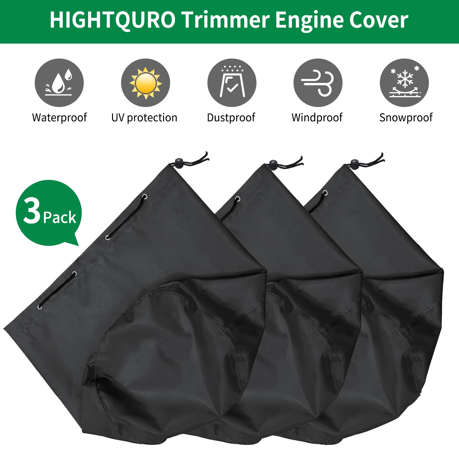 HIGHTQURO cover showcases compatibility with brush cutters for versatile protection.